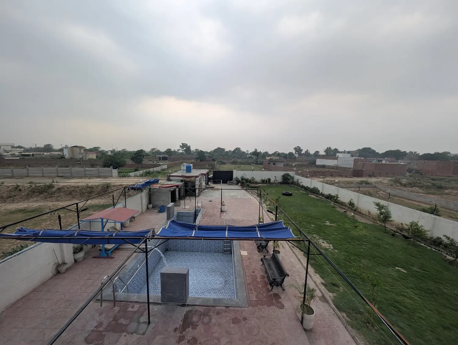 Elevated view of the Kosam Farms property